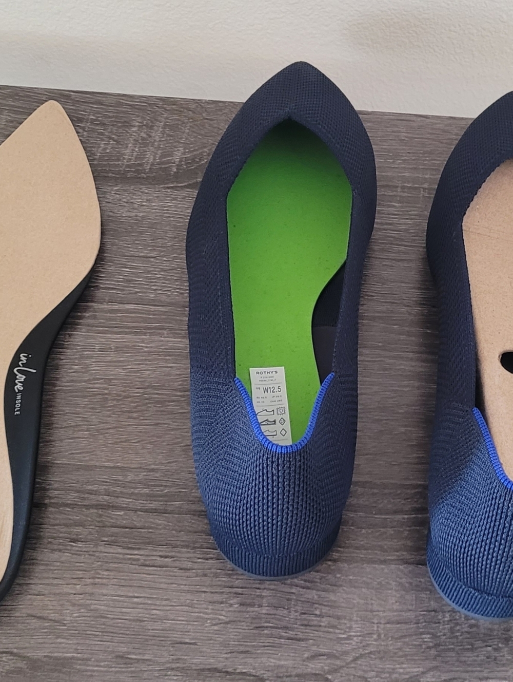 ROTHY’S The High Point Heeled Shoe | Navy Herringbone NWT size 12.5 - Picture 6 of 8